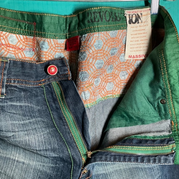 Y2K Massive Revolution Mens 36x34 Baggy Wide Grunge Skater Hip Hop Jeans - Picture 5 of 7